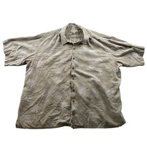 Joseph & Feiss Mens Hawaiian Shirt Size 3XLT Silk Blend Palm Short Sleeve Casual